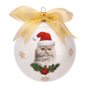 Pallina Natale con gatto persiano personalizzabile