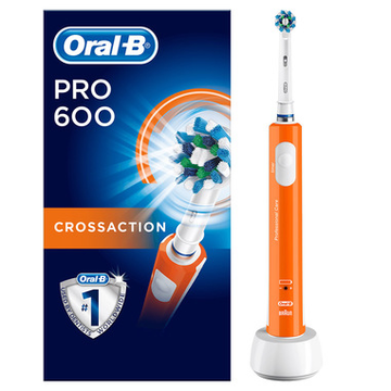 Oral-B PRO 600 Spazzolino elettrico ricaricabile CrossAction Orange Edition Braun